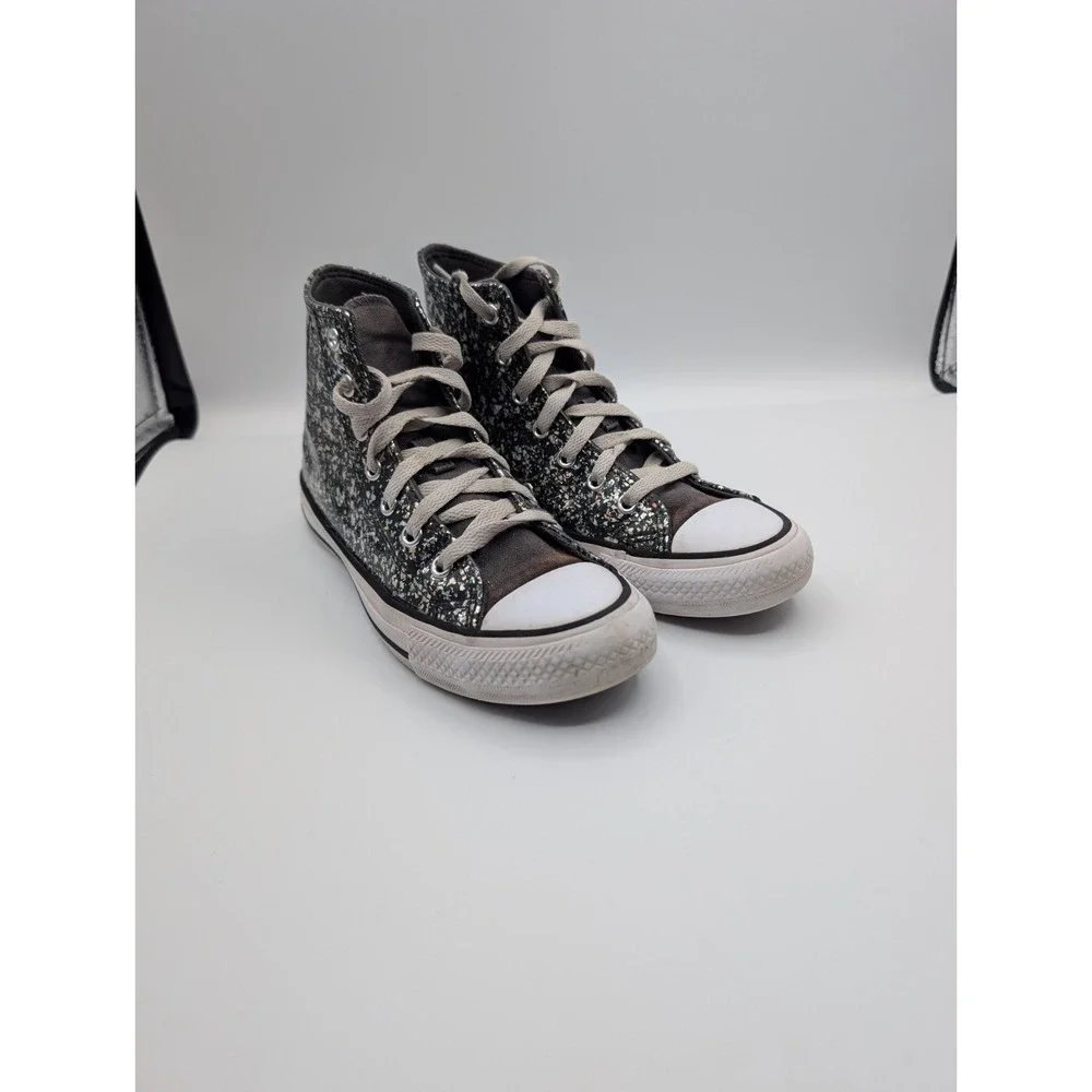 Converse Unisex Big Kid Chuck‎ Taylor All Star Glitter Sneaker Black 4 US